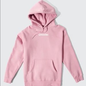 Glossier Original Pink Hoodie Size M